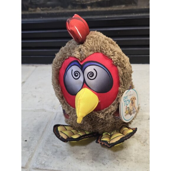 Happy Tails Dog Toy ROOSTER chicken Reinforced Chew Armor  NWT Grunts When Squee - Picture 1 of 9